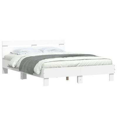 vidaXL Estrutura cama c/ cabeceira 140x190 cm derivados madeira branco