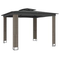 VidaXL Gazebo com telhado duplo 2,94x2,94 m aço antracite