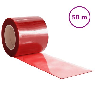 vidaXL Cortina de porta 200 mm x 1,6 mm 50 m PVC vermelho