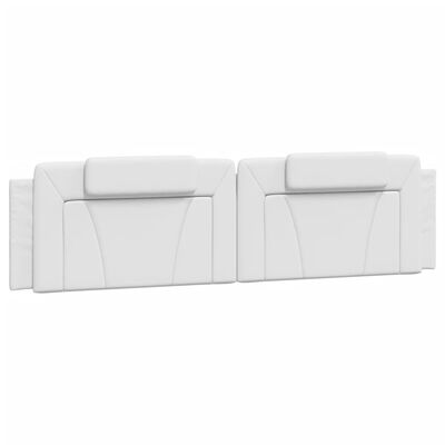 vidaXL Estrutura cama c/ cabeceira couro artificial 200x200 cm branco