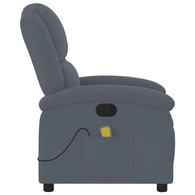 vidaXL Poltrona de massagens reclinável veludo cinzento-escuro