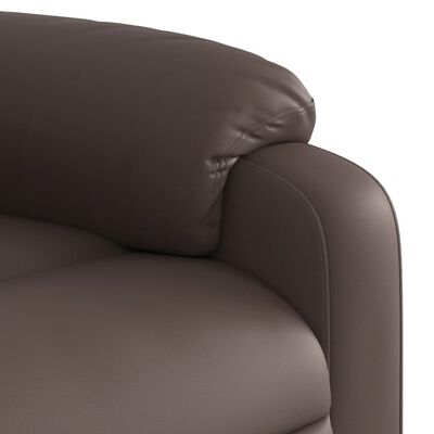 vidaXL Poltrona de massagens reclinável couro artificial castanho