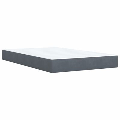 vidaXL Cama boxspring com colchão 120x190 cm veludo cinzento-escuro