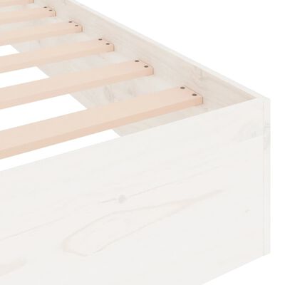 vidaXL Estrutura de cama 100x200 cm madeira maciça branco