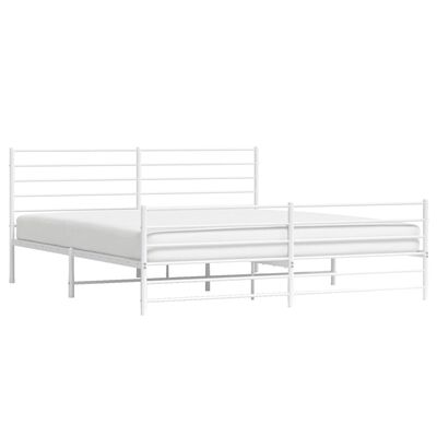 vidaXL Estrutura de cama com cabeceira e pés 180x200 cm metal branco