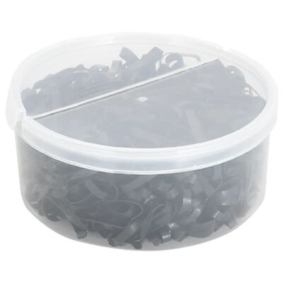 vidaXL Elásticos para tranças de cavalos 500 pcs silicone preto