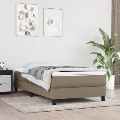 vidaXL Estrutura de cama 90x200 cm tecido cinza-acastanhado