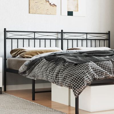 vidaXL Cabeceira de cama 200 cm metal preto