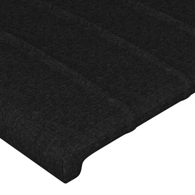 vidaXL Cabeceira de cama c/ abas tecido 83x23x118/128 cm preto