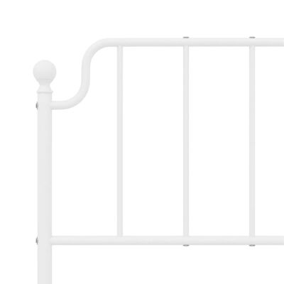 vidaXL Estrutura de cama com cabeceira 140x190 cm metal branco