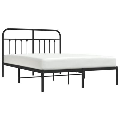 vidaXL Estrutura de cama com cabeceira 140x190 cm metal preto