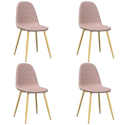 vidaXL Cadeiras de jantar 4 pcs veludo rosa