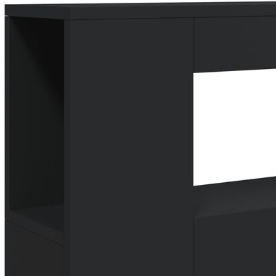 vidaXL Cabeceira cama c/ LEDs 100x18,5x103,5 cm deriv. madeira preto