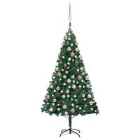 vidaXL Árvore Natal artificial pré-iluminada c/ bolas 120 cm PVC verde