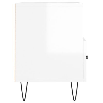 vidaXL Móvel de TV 80x36x50 cm derivados de madeira branco brilhante