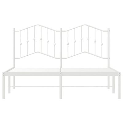 vidaXL Estrutura de cama com cabeceira 135x190 cm metal branco