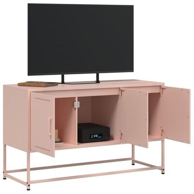 vidaXL Móvel de TV 100,5x39x60,5 cm aço rosa