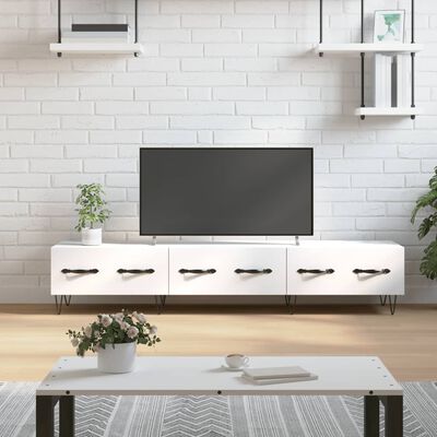 vidaXL Móvel de TV 150x36x30 cm derivados de madeira branco