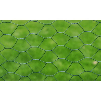 vidaXL Cerca de arame galinheiro c/ revestimento em PVC 25x0,5 m verde