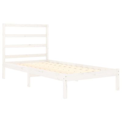 vidaXL Estrutura de cama solteiro 90x190 cm madeira maciça branco