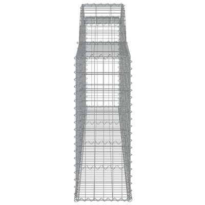 vidaXL Cestos gabião arqueados 3 pcs 300x30x80/100cm ferro galvanizado