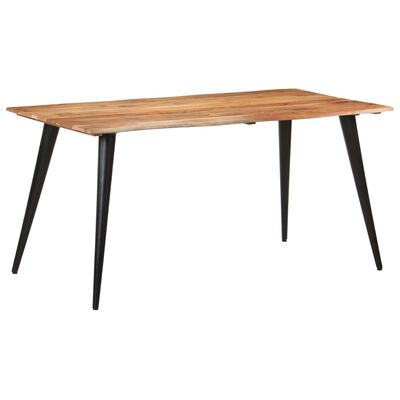 vidaXL Mesa de jantar com arestas vivas 160x80x75 cm acácia maciça