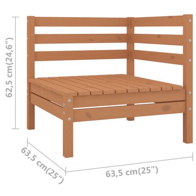 vidaXL 3 pcs conjunto lounge de jardim pinho maciço castanho mel