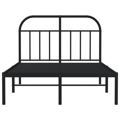 vidaXL Estrutura de cama com cabeceira 120x190 cm metal preto