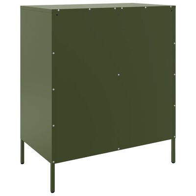 vidaXL Aparador 68x39x79 cm aço verde azeitona