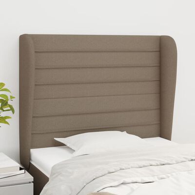 vidaXL Cabeceira cama abas tecido 103x23x118/128 cm cinza-acastanhado