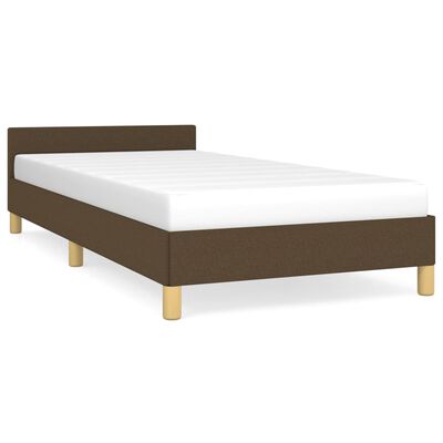 vidaXL Estrutura de cama c/ cabeceira tecido 80x200 cm castanho-escuro