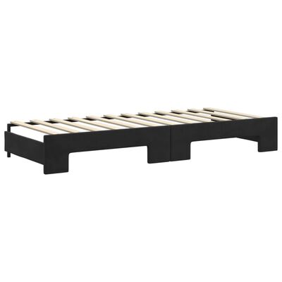 vidaXL Sofá-cama com gavetão e gavetas 80x200 cm veludo preto