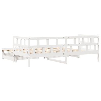 vidaXL Sofá-cama c/ gavetão e gavetas branco 80x200cm madeira de pinho