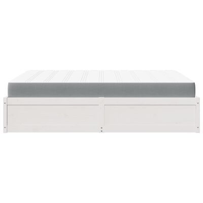 vidaXL Cama com colchão 140x200 cm madeira de pinho maciça branco