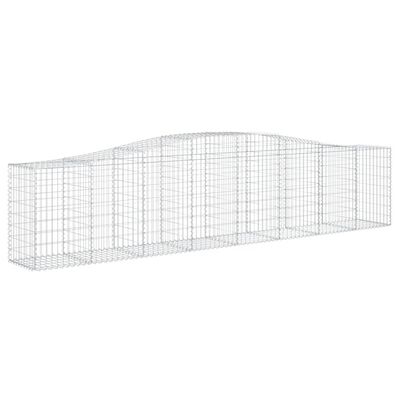 vidaXL Cestos gabião arqueados 2 pcs 400x50x80/100cm ferro galvanizado