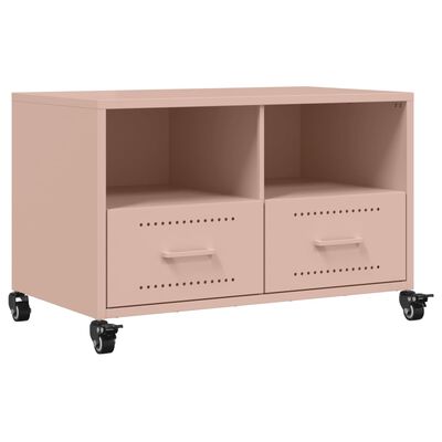 vidaXL Móvel de TV 68x39x43,5 cm aço rosa