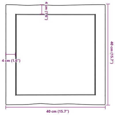 vidaXL Tampo de mesa com bordas vivas carvalho tratado castanho-claro