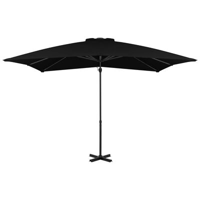 vidaXL Guarda-sol cantilever com poste de alumínio 250x250 cm preto