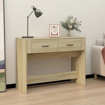 vidaXL Mesa consola 100x39x75 cm derivados de madeira carvalho sonoma