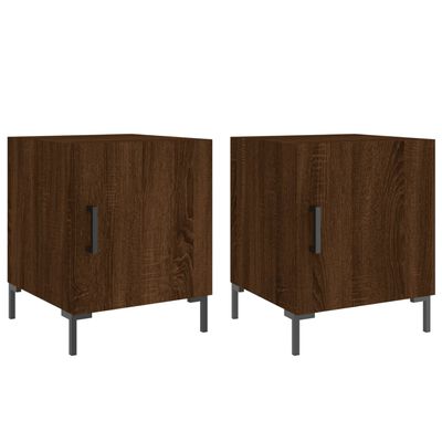 vidaXL Mesa cabeceira 2pcs 40x40x50cm deriv. madeira carvalho castanho