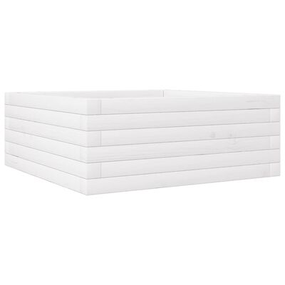 vidaXL Vaso/floreira de jardim 60x60x23 cm madeira pinho maciça branco