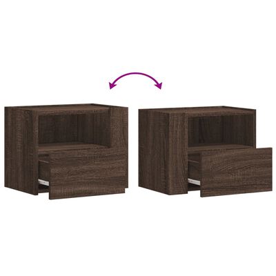 vidaXL Mesas de cabeceira de parede 2pcs 45x30x35 cm carvalho castanho