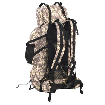 vidaXL Mochila para caminhadas 60 L tecido oxford camuflagem castanha