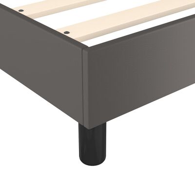 vidaXL Estrutura de cama 90x190 cm couro artificial cinzento