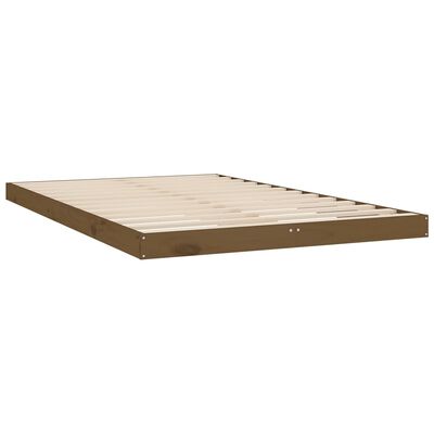 vidaXL Estrutura de cama 120x200 cm pinho maciço castanho mel