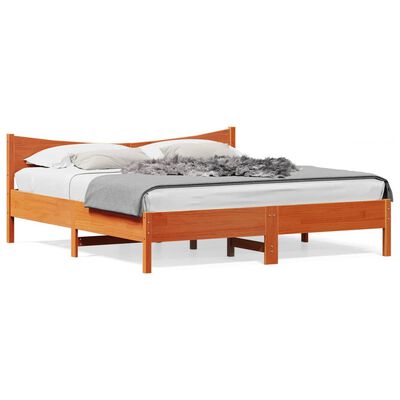 vidaXL Cama sem colchão 200x200 cm pinho maciço castanho-mel