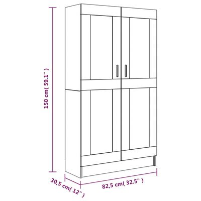 vidaXL Estante 82,5x30,5x150 cm derivados de madeira cinzento sonoma