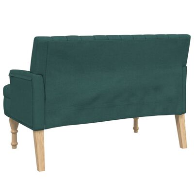 vidaXL Banco c/ almofadões 113x64,5x75,5 cm tecido verde-escuro