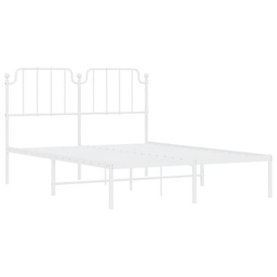 vidaXL Estrutura de cama com cabeceira 140x200 cm metal branco