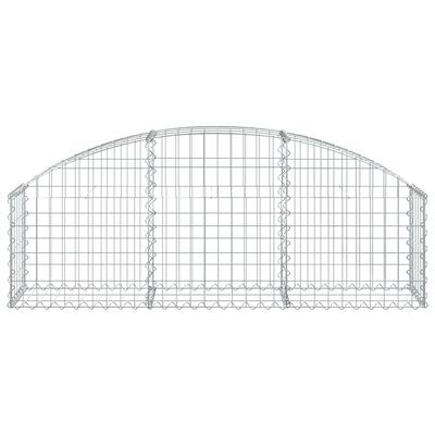 vidaXL Cesto gabião arqueado 150x30x40/60 cm ferro galvanizado